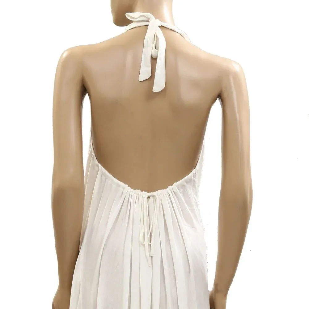 Free People Free Est Slice Of Heaven Halter Midi Dress Ruffle Tiered S 285221
